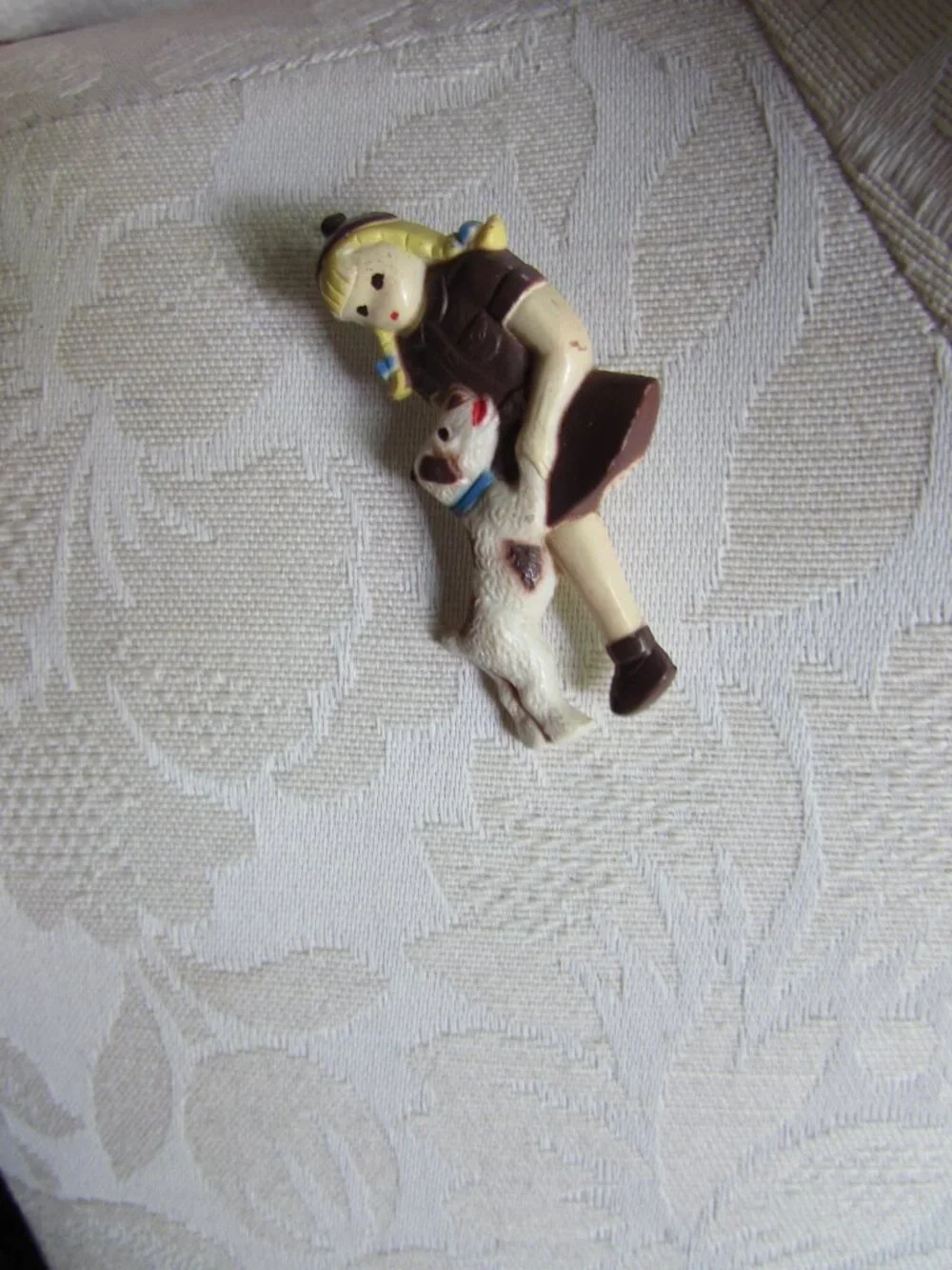 Vintage Brownie Scout & Dog Pin